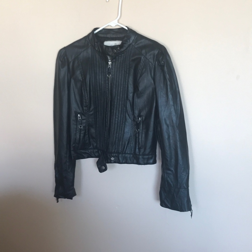Black leather jacket